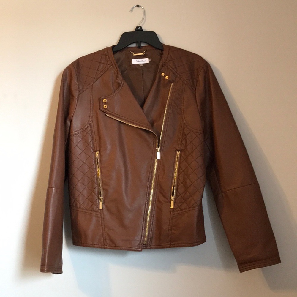 Calvin Klein Faux Leather Jacket NWOT